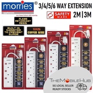 Morries 2M / 3M - 3 / 4 / 5 / 6 Way Power Extension Socket with Surge Protector Power Strip Cord