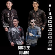 KEMEJA MEN'S LONG-SLEEVED BATIK SHIRT BIG JUMBO SIZE MLXL.XXL.3XL.4XL.5XL.6XL.7XL.8XL.9XL.10XL baju 