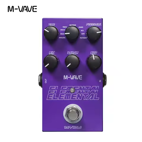 M-vave Elemental Digital Delay Pedal 9 Different Delay Guitar Effects Delay Guitar Pedal Supporr for