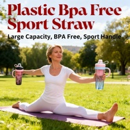 Bottle Straw Handle 1L Free BPA Drink 1000ml Mug Bekas Sport Water