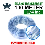 YIKUO Selang Air 1/4 inch 100 Meter Selang Waterpass Selang Aquarium PVC Selang Tukang Bening 1 roll