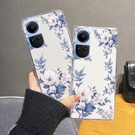 Soft Case OPPO Reno 10 Pro / Reno10 Pro+ 5G 2023 New Style Transparent Flowers and Leaves Pattern Shockproof Protection Cover Phone Casing Oppo Reno10Pro Reno10Pro+