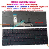 New US Red Backlit keyboard for HP Omen 15-EK 15-EK*** 15-EN 15-EN** TPN-Q236 TPN-Q236 laptop