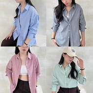 Women's oversize sweat-absorbent Oxford plaid shirt