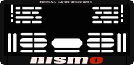 กรอบป้ายทะเบียนสกรีนลาย nismo NISSAN กรอบทะเบียนรถยนต์ ABSแท้ เกรดโชว์รูม Premium ทนแดด ทนฝน ไม่ซีด