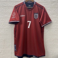 Genuine British Umbro 2002 Japan And South Korea World Cup England Jersey Away Short Sleeve Beckham