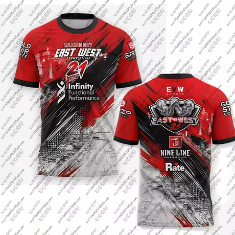 Arm Wrestling Match 2026 Sports Youth Men Kids Male Girls Tops Game East vs West 21 Jersey Fitness B