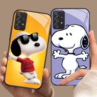 YS-86 Snoopy HD Glass Casing for Samsung A52 A13 A33 A32 A72 A23 A53 A73 A52S A26 A56 A16 A06