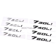 premium-Glossy Black Chrome Sliver 730li 740Li 750Li 760i ABS Numbers Letters Emblem for BMW 7 Serie