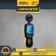 DELI DIGITAL ANEMOMETER PENGUKUR KECEPATAN ANGIN THERMOMETER ANGIN - REAYA MART