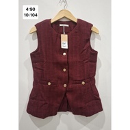 ET CETERA VEST TWEED VEST SLEEVELES TOPWanita