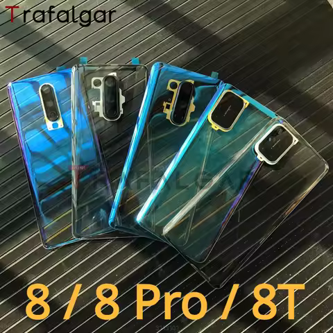 Trafalgar Clear Glass Back Cover For Oneplus 8 Pro 8T Battery Cover Panel Rear Housing Door Case Wit