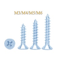 Phillips V Flat Head Self Tapping Screw/ Self Tapping Screw  Flat Head Screw  （Zink biru） M3/M4/M5/M
