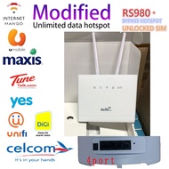 [100% MODIFIED] RS980+ LT210+2021 Modem 4G Router/CPE Wifi Modem with Sim Solt Wi Fi Router 300mbps Wifi Timer Provides High Speed for 32 Users