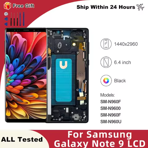 6.4"For Samsung Galaxy Note 9 Screen SM-N960F, SM-N9600 LCD Touch Display Digitizer Screen For Samsu