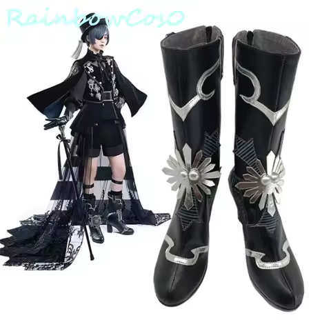 Black Butler Ciel Phantomhive Cosplay Shoes Boots Game Anime Halloween Christmas RainbowCos0 W3536