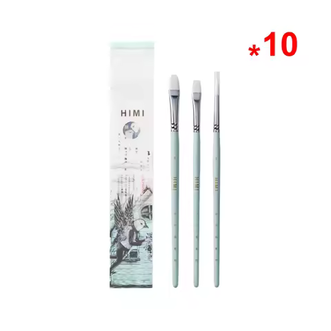 Miya HIMI Paint Brushes Set 3 Pieces for Acrylic Oil Gouache Watercolor Painting Art Hobbyist Kids A