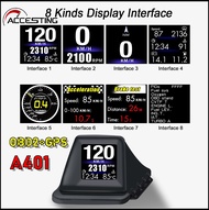 A401 HUD cho xe ô tô GBS OBD hệ thống màn hình hiển thị trên kính chắn gió đo tốc độ máy chiếu Đồng