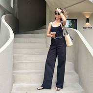 Aevelyn Jeans กางเกงยีนส์รุ่น Diva Black  Wide Leg (High Rise)