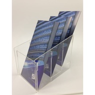 "A6 3 Tier Transparent Acrylic Brochure Holder - Flyer Display Stand & Cashier Desk Leaflet