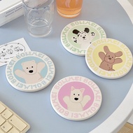Fresh Style Coaster Ceramic Coaster Cartoon Pattern Puppy Cute Coaster