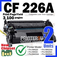2x Compatible to H* CF226X CF 226X 226A 26A 26X H*26X H* LaserJet Pro M402n M402dn M402dw MFP M426fd