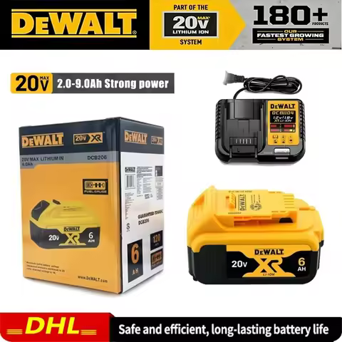 '100% Genuine Dewalt 20V Battery, 2AH 5AH 6AH Rechargeable Lithium Ion Battery, Dewalt DCB200 Power 