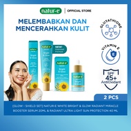 Natur-E White Bright & Glow Radiant Skincare Routine 1 set of 2 & 3 pcs - Light Tone Up Effect Moist