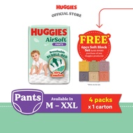 Diapers HUGGIES AirSoft Pants M46 L36 XL30 XXL24 (4 Packs)