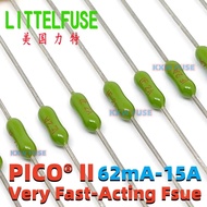 10Pcs 2.4*7mm Littelfuse 62mA 125mA 250mA 500mA 1A 2A 3A 4A 5A 7A 10A 12A15A Axial Lead Fuse 125V Fa