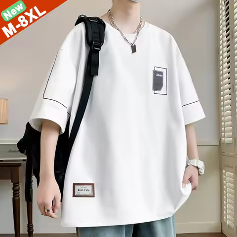 Hot Sale T-Shirts Men Wearing Big Oversized Tshirts Male Plus Size 6XL 7XL 8XL T Shirts Boy Young Te