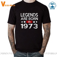 Men Tshirts Vintage Legends are born in 1973 T shirt Retro made in 1973 T-shirt father birthday gift