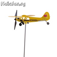 3D Plane Roof Weather Vane Creative Chic Metal Airplane Garden Weather Vane Plug Decor Anti-corrosio