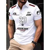 Men'S 3D Digital Print Polo Shirt - Chicago 23 Design