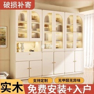 Y 2 Solid Wood Bookcase Floor-standing Bookshelf Combination Storage Locker with Cabinet Door with G