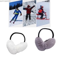 HSV Womens Plush Soft Fleece Behind the Head Ear Warmers Solid Color Earflap Outdoor Cold Protection