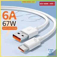 6A fast charging cable for XM USB - Type C. Type C charging cable, 67W fast charging cable, Type C f