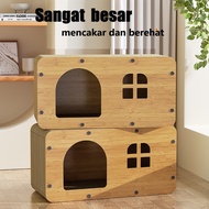 Wooden Cat House Scratching Board Stackable Cat Villa Large Cats cat house cat villa with litter box