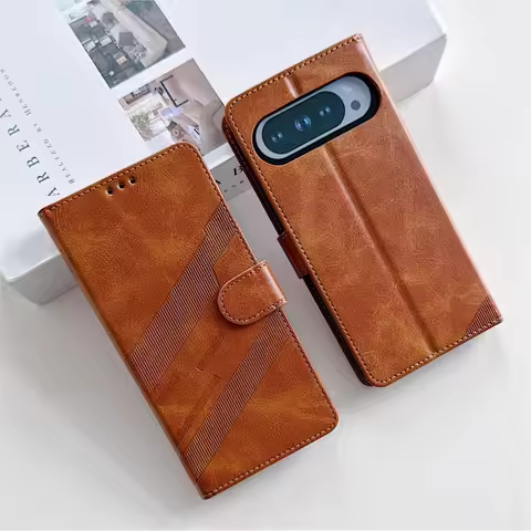 Business Retro Card Slot Flip Leather Phone Case For Google Pixel 10 9 Pro XL 10A 9A 8A Shockproof K