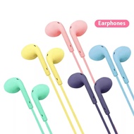 Earphone maccaron stereo bass fashion headset kabel android