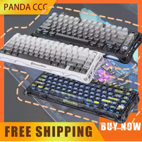 Original GravaStar K1 Mechanical Keyboard K1 Lite 75% Aluminum Alloy Keyboard Cyberpunk CNC Wireless