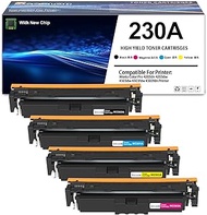 230 230A Toner Cartridges (with New Chip) High Yield Compatible for 230A W2300A W2301A W2302A W2303A