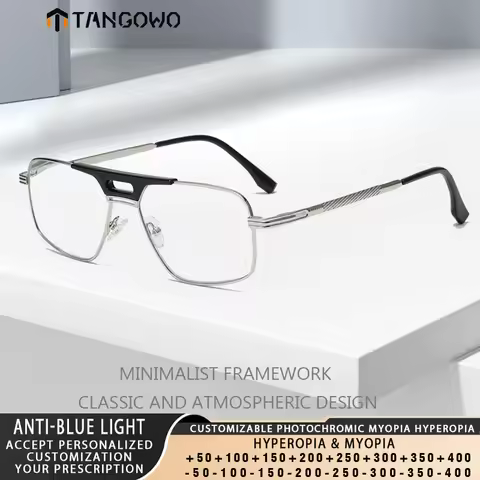 TANGOWO Man Glasses Frames Lunette Myopia Lenses Eyeglasses Transparent Eyepieces for Reading Men Su