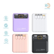 《READY STOCK 》10W-100W Power Bank Fast Charging 20000mAh Mobile Power Bank Built-in 4 Cable Power