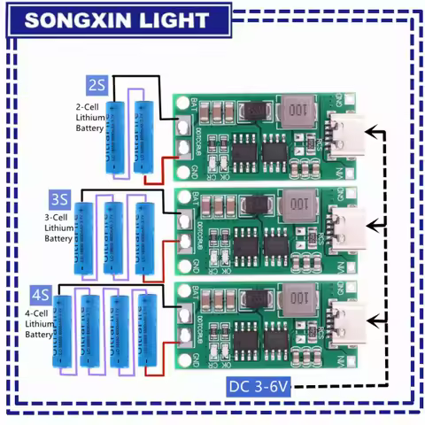 Multi-Cell 2S 3S 4S Type-C To 8.4V 12.6V 16.8V Step-Up Boost LiPo Polymer Li-Ion Charger 7.4V 11.1V 