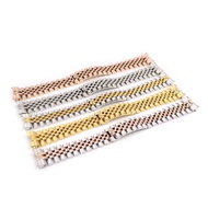 For Rolex Stainless Steel Jubilee Silver Watchband Strap Bracelet Solid Screw Links Curved End For R