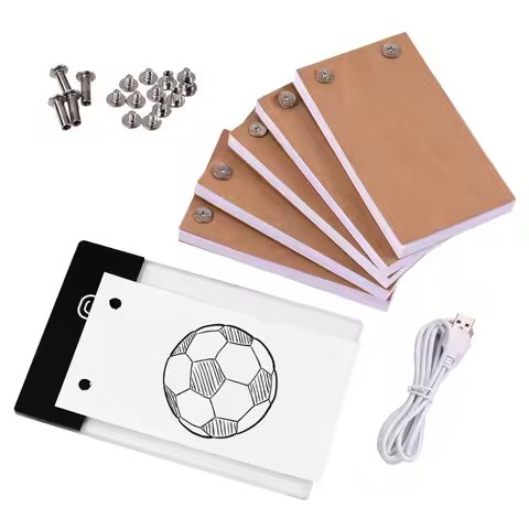 300 Sheets Flip Book Kit with Light Pad LED Light Box Tablet Drawing Paper Flipbook with Binding Scr