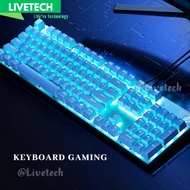 LIVETECH Semi Mechanical RGB K500 Mechanical Feel Gaming Keyboard Wired USB RGB 104 Key - K500