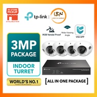 TP-Link 3MP AI CCTV VIGI C230I Mini (2.8MM)ALL IN ONE Bundle With PoE NVR NVR1004H-4P IR DOME Wired 