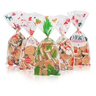 [SG Seller] Christmas Gift Bag Transparent Plastic Presents Candies Cookies Gift Wrapper Party Celebration Homemade